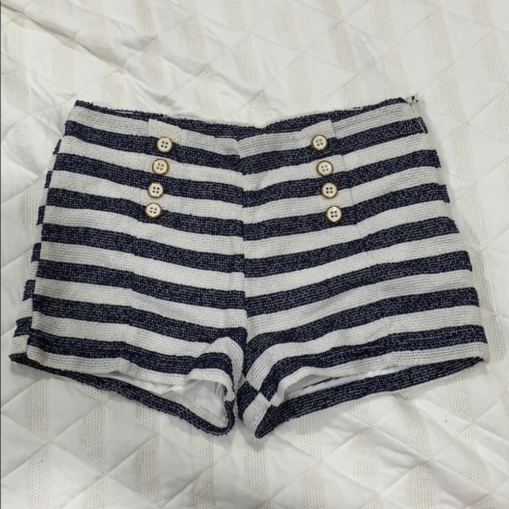 Forever 21 Blue White Striped Shorts Medium